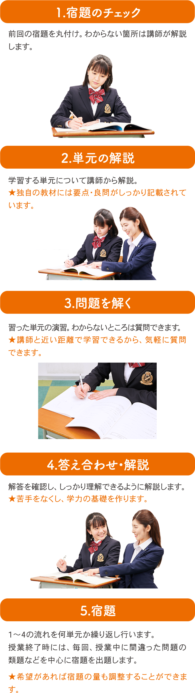 高校生コースの授業の流れ