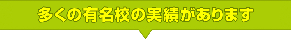 多くの有名校の実績があります